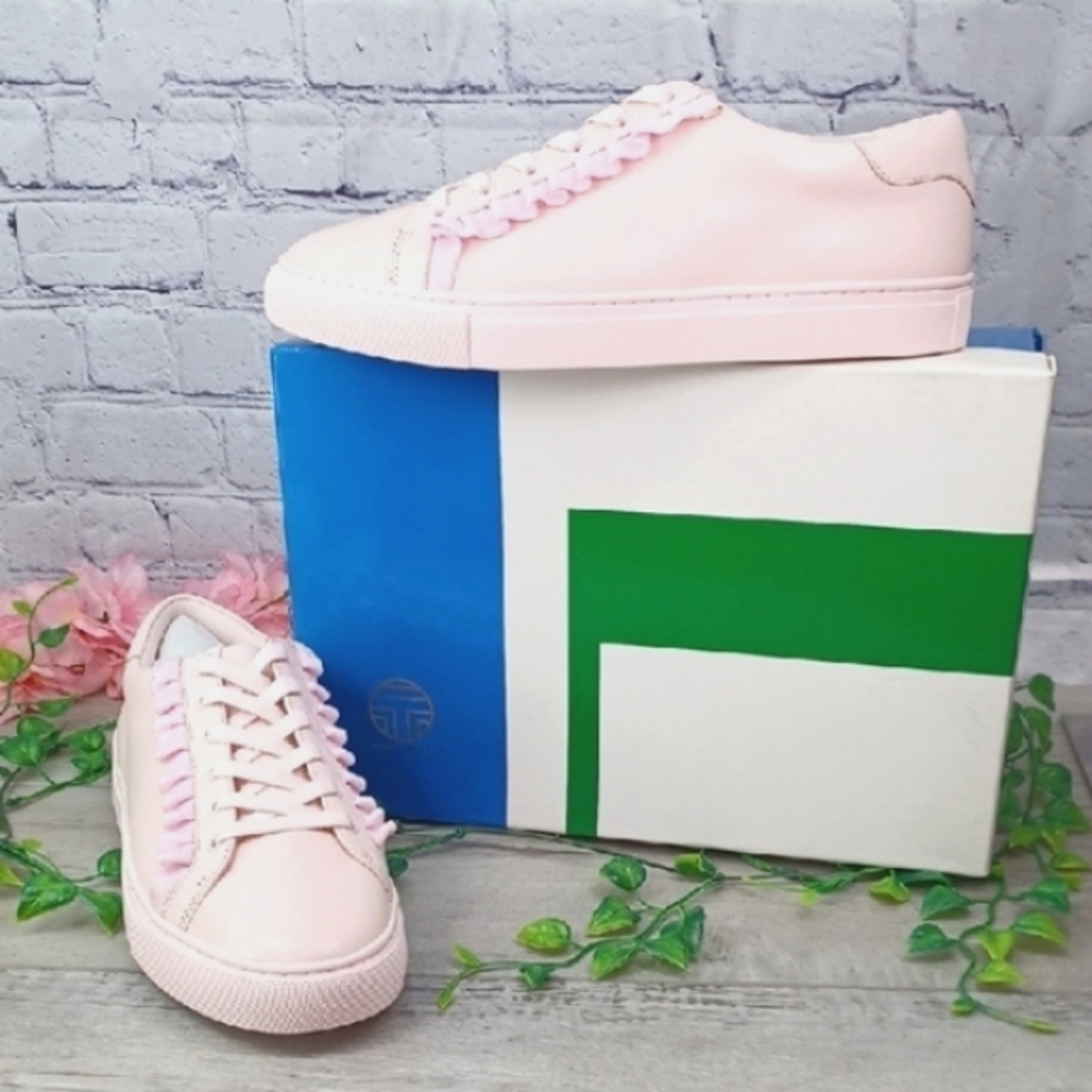 Tory Burch Sport Ruffle Sneaker Cotton Pink NIB - Picture 9 of 11